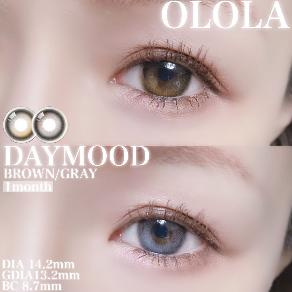 デームードブラウンマンスリー (DAYMOOD BROWN monthly)/OLOLA/１ヶ月（１MONTH）カラコンを使ったクチコミ（1枚目）