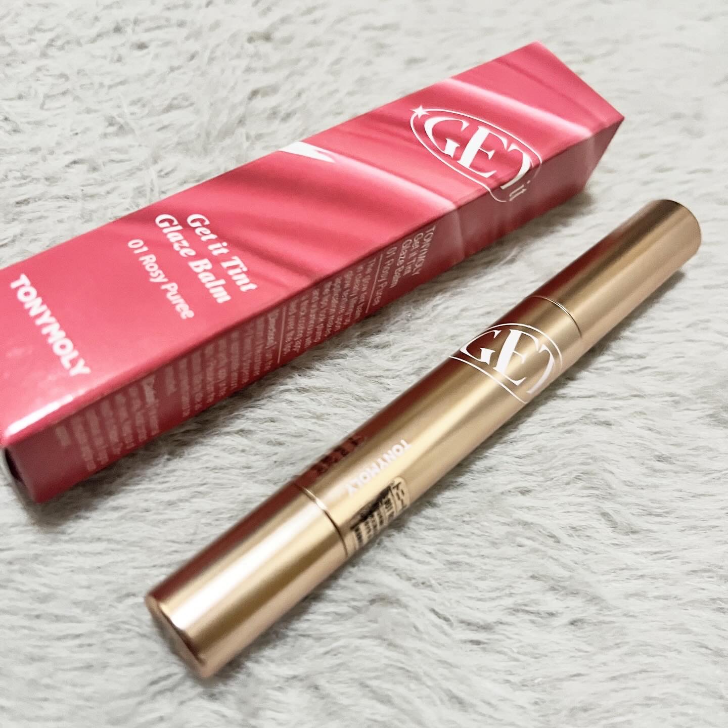 ゲットイットティントグレーズバーム 01 ローズピューレ/TONYMOLY/リップティントを使ったクチコミ（1枚目）