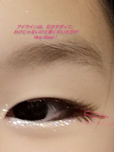 U R GLAM UR GLAM　LIQUID EYELINERのクチコミ「ギャルメイクのコツ！
※目だけー！
アイラインを長めに引く！
      　 　    ↓
長.....」（3枚目）