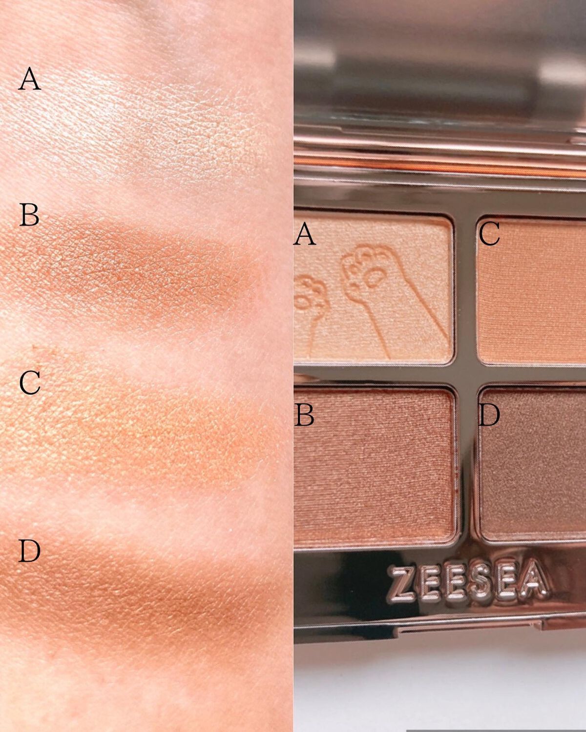 アニマルアイシャドウ(4シェード) 06 平凡な愛/ZEESEA/アイシャドウパレットを使ったクチコミ（3枚目）