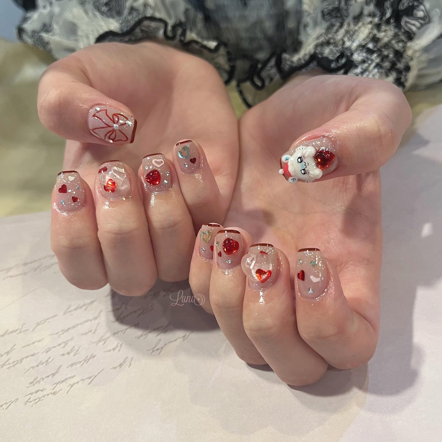 #ジェルネイル,#ワンカラーネイル,#ニュアンスネイル,#うるうるネイル,#ちゅるんネイル,#シンプルネイル,#パーツネイル,#透け感ネイル,#クリアネイル,#ぷっくりネイル,#ちぐはぐネイル,#韓国ネイル,#チークネイル,#うるつやネイル,#フレンチガーリーネイル,#リボンネイル,#ピンクネイル,#赤ネイルのネイルデザイン