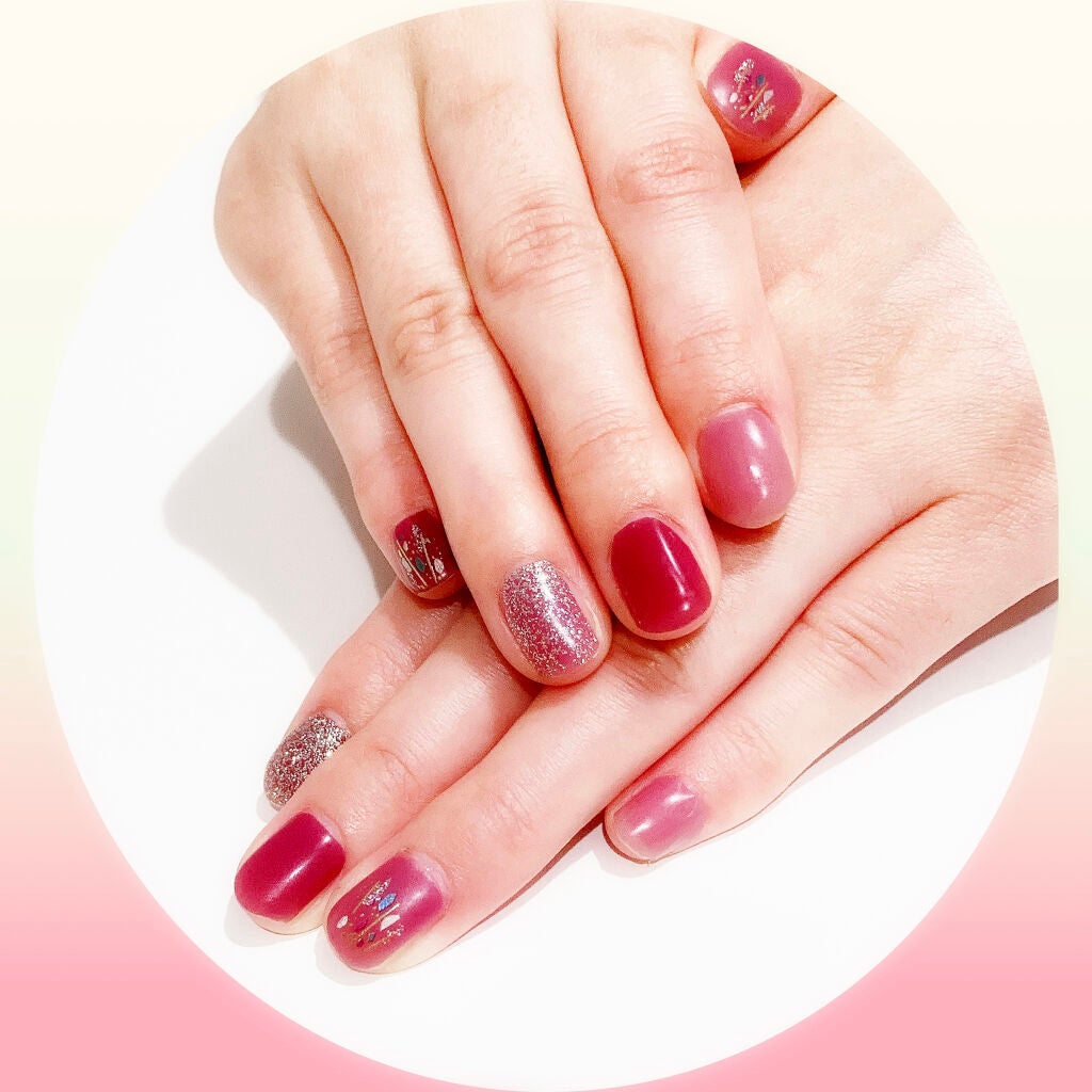 貼るジェルネイル/セリア/ネイルシールを使ったクチコミ(4枚目)