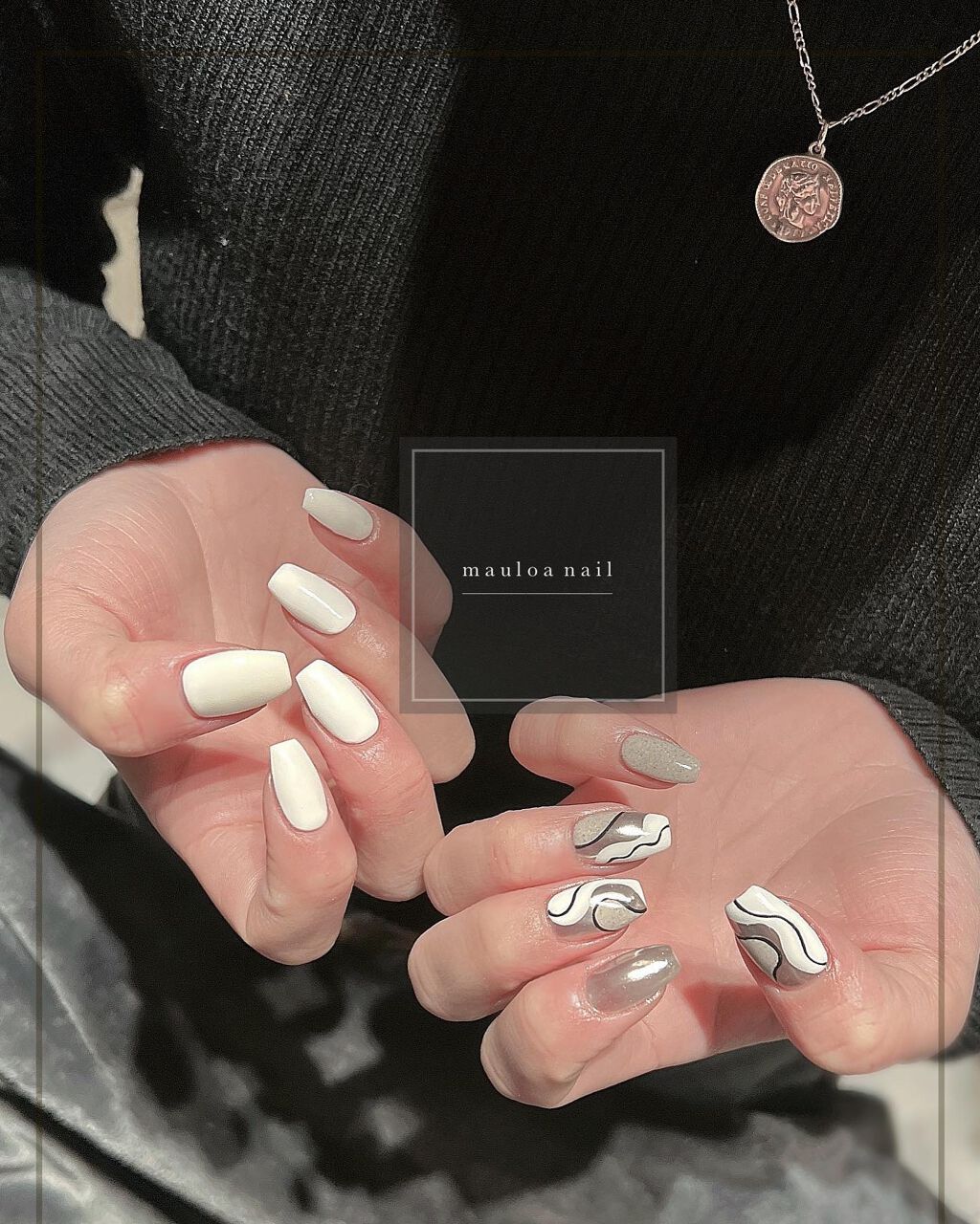 #ネイル,#月ネイル,#アートネイル,#ゼブラネイル,#ミラーアートネイル,#アニマルネイル,#夏ネイル,#ヒョウ柄ネイル,#オータムネイル,#ジュエリーネイル,#ミラーネイル,#手書きアートネイル,#スタッズネイル,#ブラウンネイル,#冬ネイル,#天王寺ネイル,#牛柄ネイルのネイルデザイン