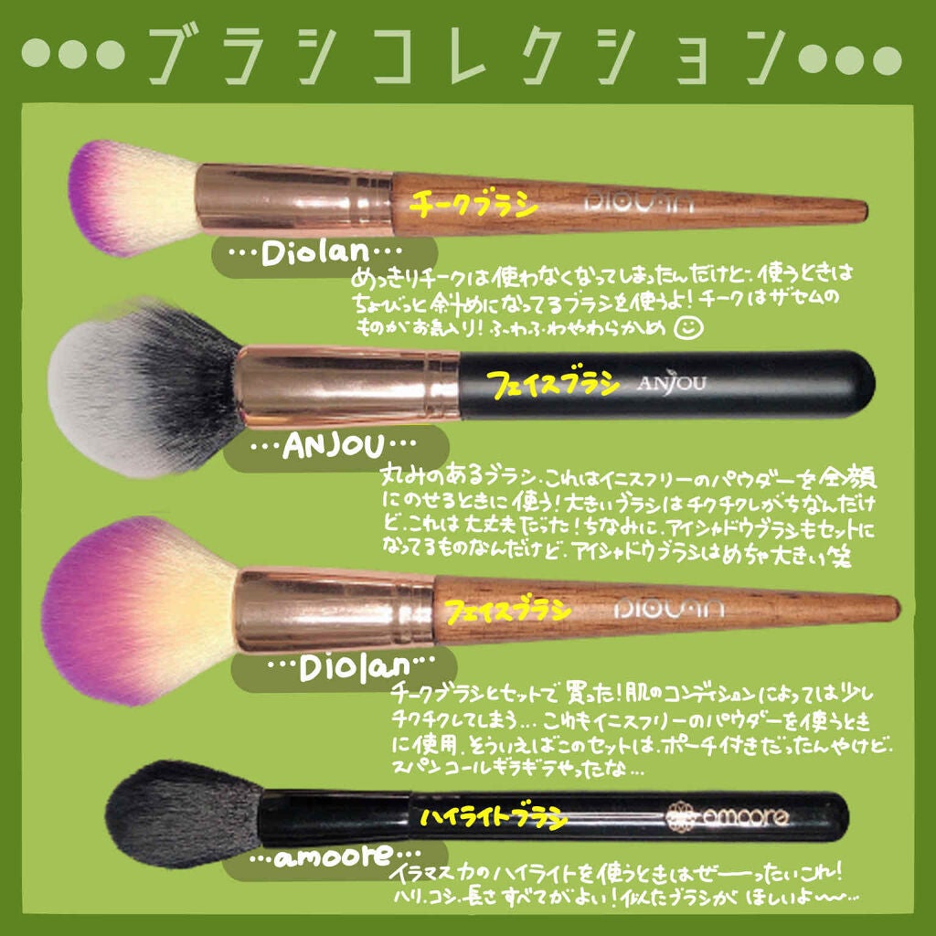 化粧ブラシセット/amoore/メイクブラシを使ったクチコミ(1枚目)