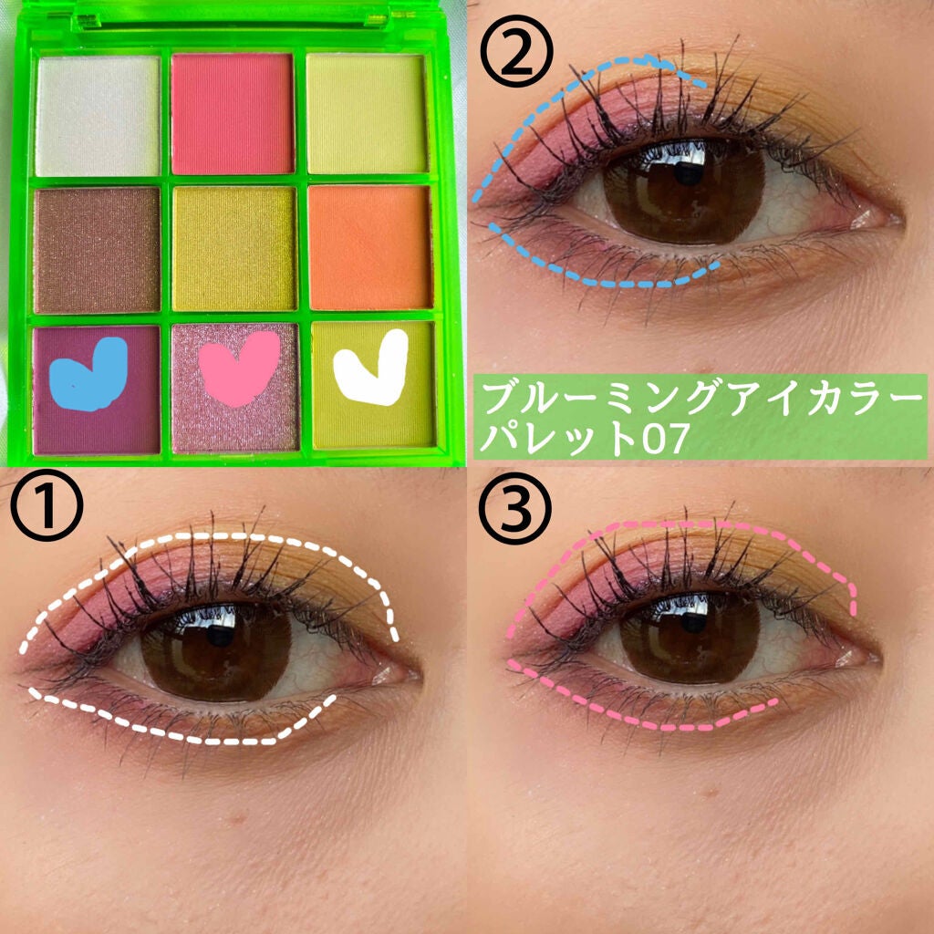 UR GLAM BLOOMING EYE COLOR PALETTE/U R GLAM/アイシャドウパレットを使ったクチコミ(4枚目)