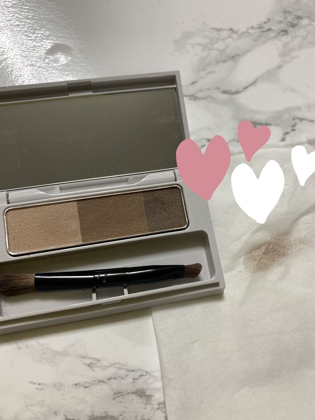 ブレンドアイブローコンパクト ナチュラルブラウン/オルビス/パウダーアイブロウを使ったクチコミ（3枚目）