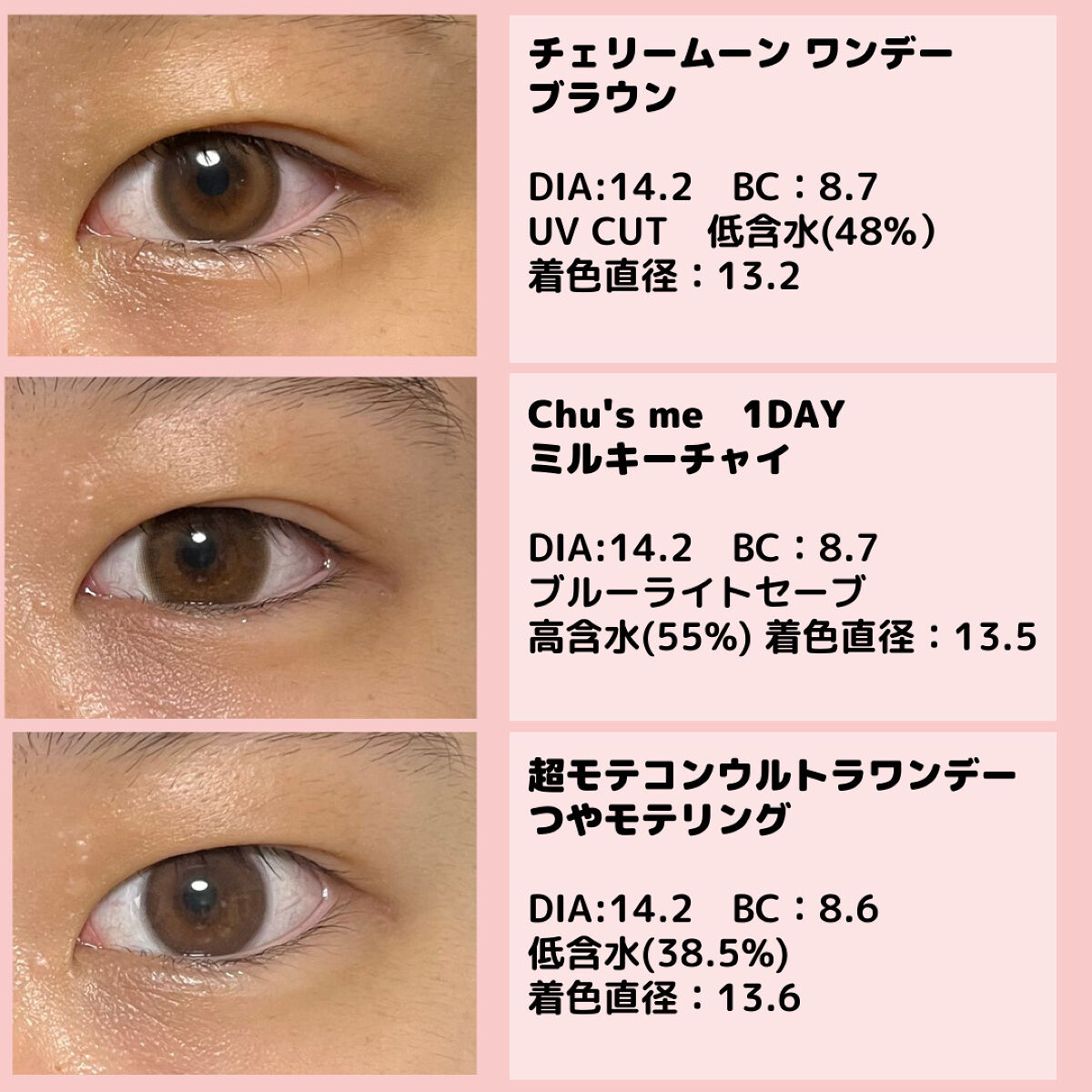 Cherry Moon 1day/OLENS/カラーコンタクトレンズを使ったクチコミ（3枚目）