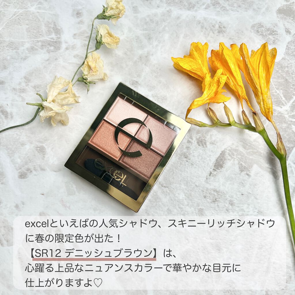 スキニーリッチシャドウ SR12 デニッシュブラウン(限定)/excel/アイシャドウパレットを使ったクチコミ（2枚目）