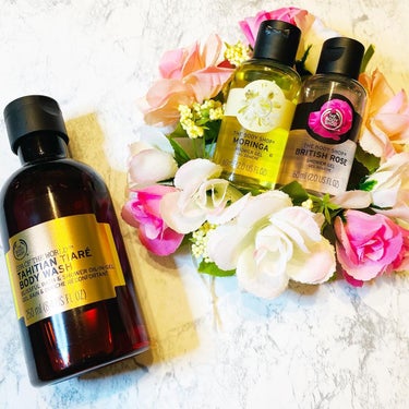 THE BODY SHOP タヒチアン ボディウォッシュのクチコミ「_

THE BODY SHOP
MORINGA
BRITISH ROSE
SHOWER GE.....」（1枚目）