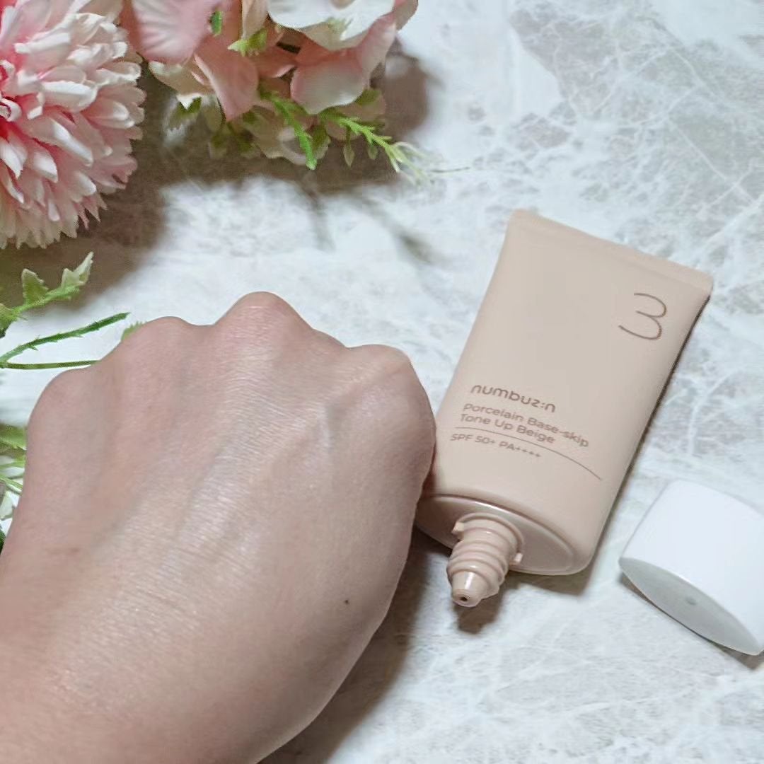 3番 ノーファンデ陶器肌トーンアップクリーム/numbuzin/化粧下地を使ったクチコミ(6枚目)