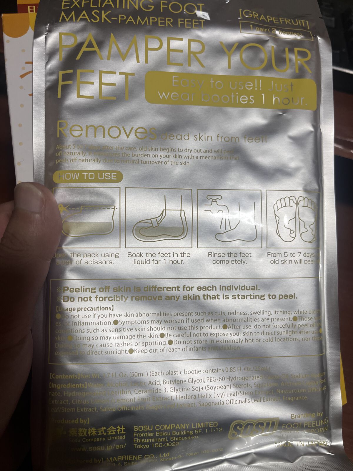 bea&#39;s up フットピーリングパック ペロリン グレープフルーツ/素数/レッグ・フットケアを使ったクチコミ（2枚目）