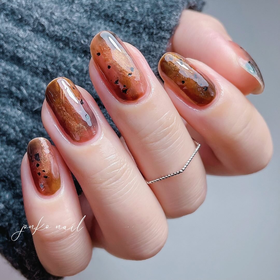 TONE DROP ネイルポリッシュ 021 Pu’er Tea/D-UP/マニキュアを使ったクチコミ（3枚目）