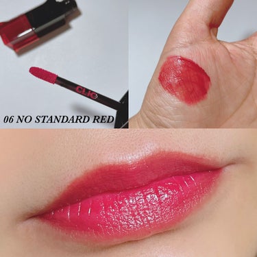 デューイ シロップ ティント 06 NO STANDARD RED/CLIO/口紅を使ったクチコミ（3枚目）