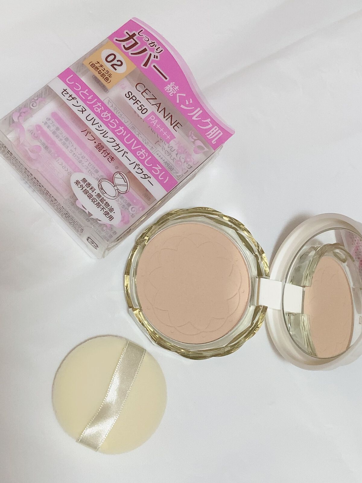 UVシルクカバーパウダー/CEZANNE/プレストパウダーを使ったクチコミ(2枚目)