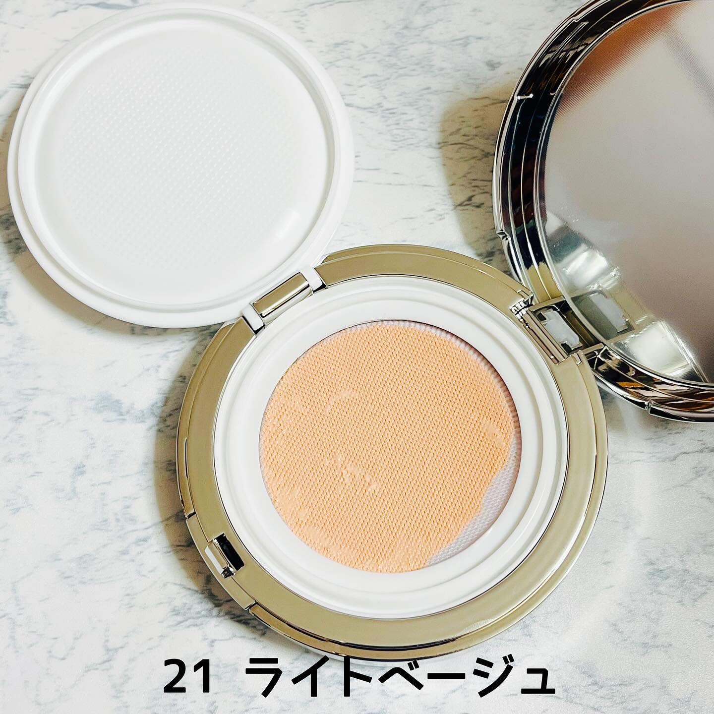 グリーミングテンションパクト 21 ライトベージュ 本体/2aN/クリーム・エマルジョンファンデーションを使ったクチコミ（3枚目）