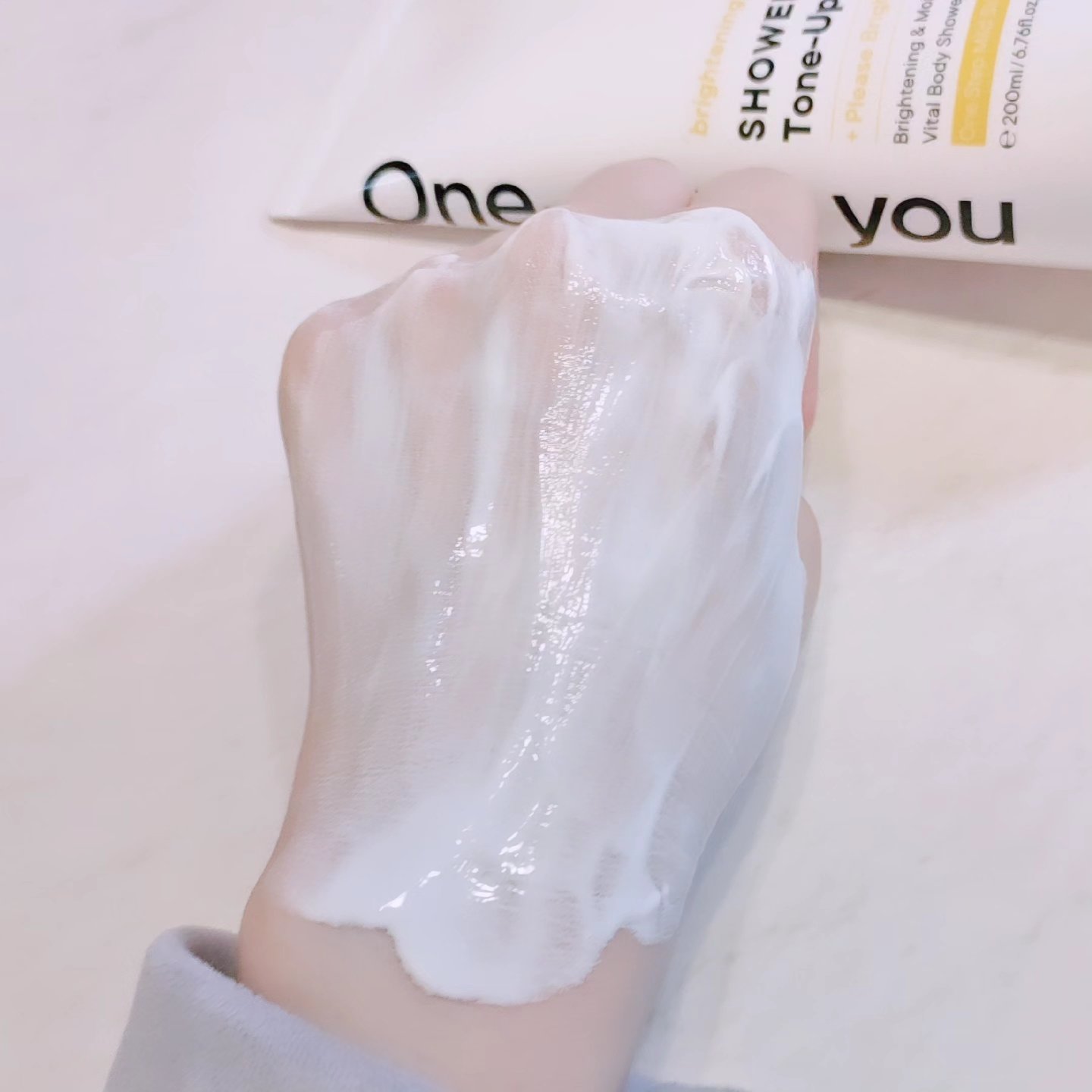 ブライトニングシャワートーンアップクリーム/One-day's you/ボディグッズを使ったクチコミ（3枚目）