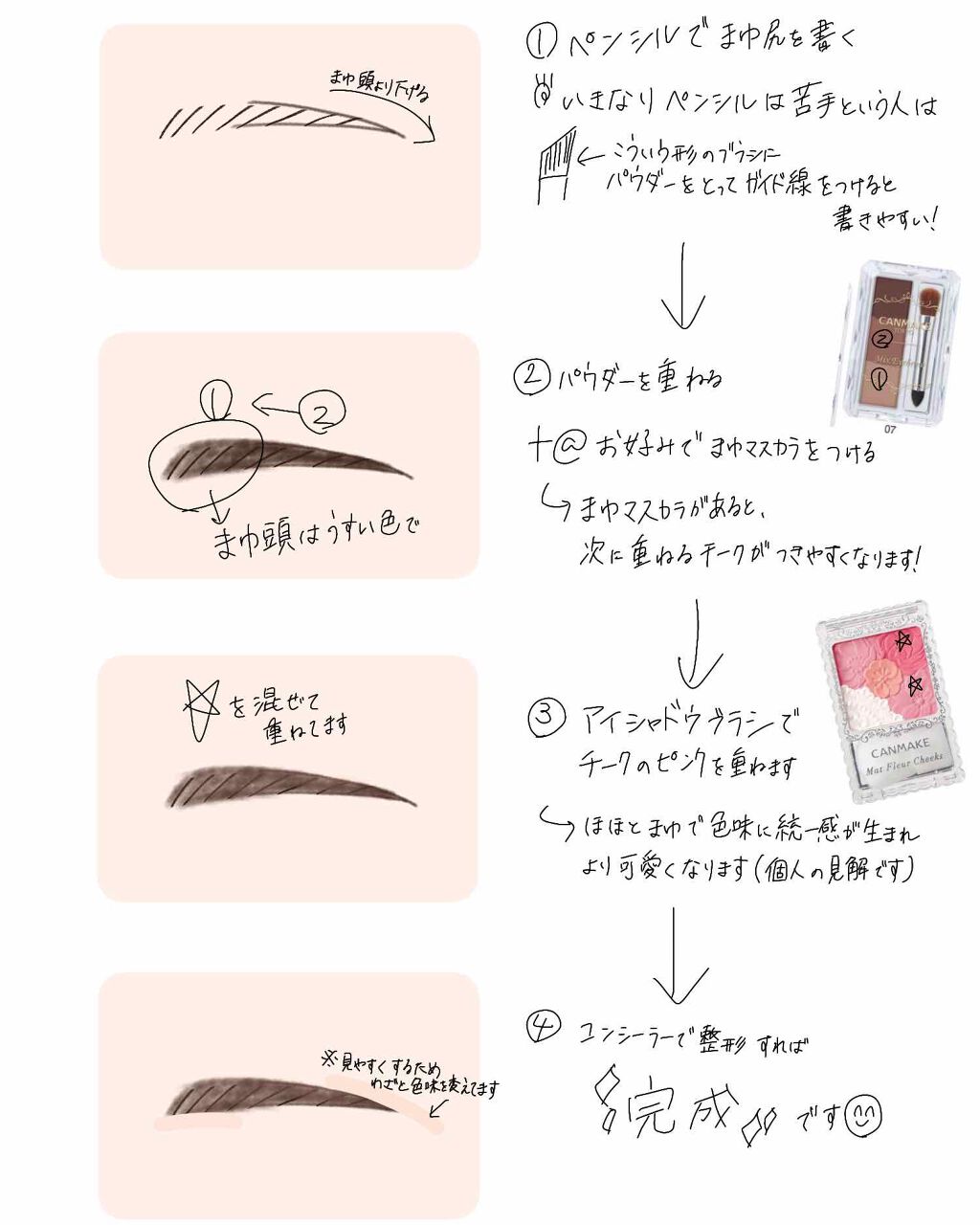 ミックスアイブロウ/キャンメイク/パウダーアイブロウを使ったクチコミ（1枚目）