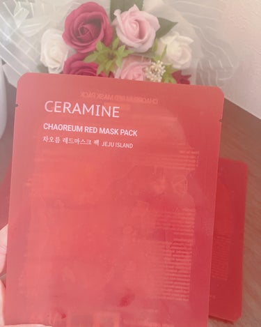 CHAOREUM RED MASK PACK/CERAMINE/シートマスク・パックを使ったクチコミ（3枚目）