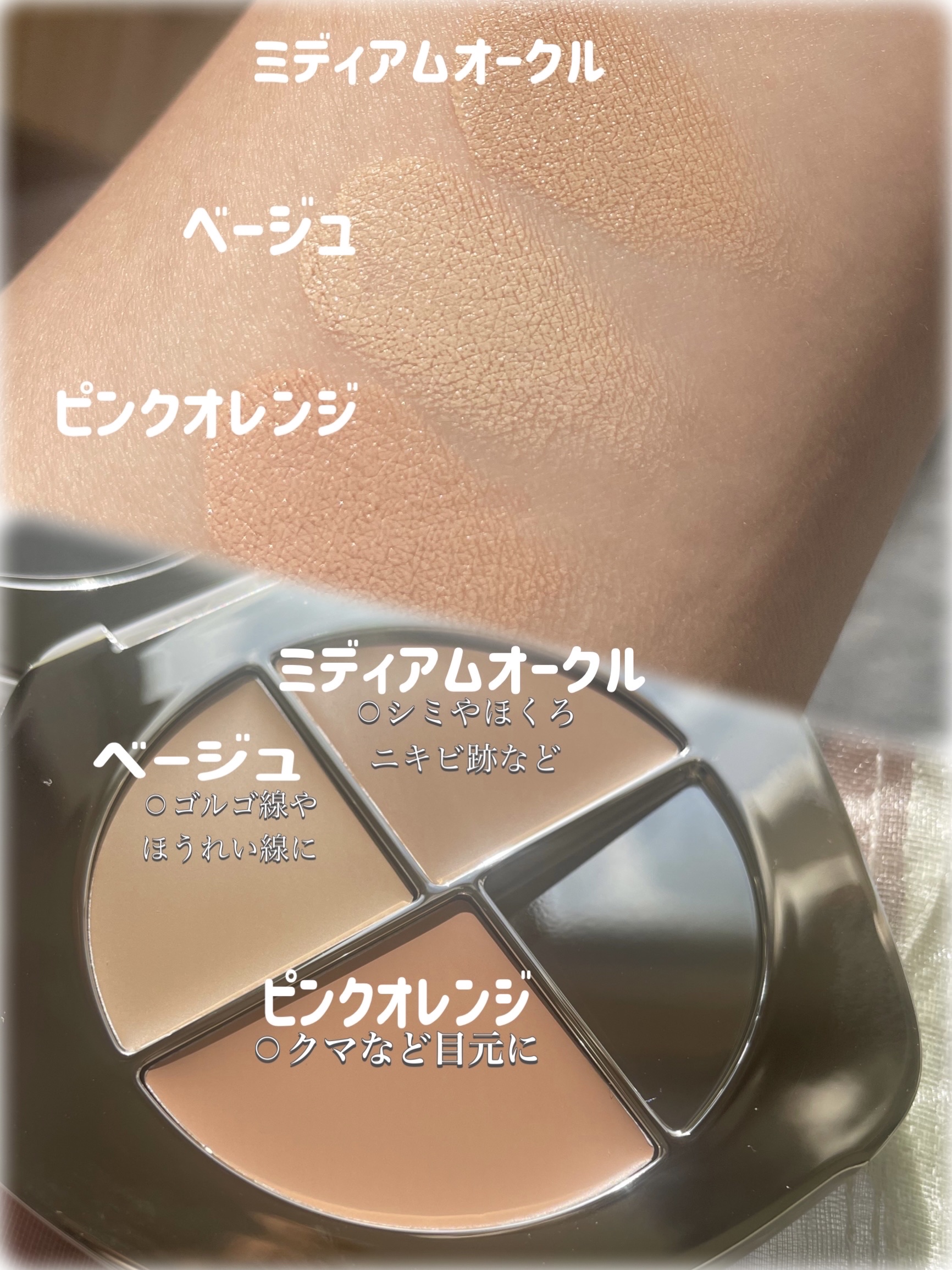 TIMAGE  クリーミーコンシーラーパレット/TIMAGE/パレットコンシーラーを使ったクチコミ（2枚目）