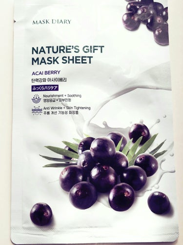MASK DIARY natures gift mask sheet アサイーベリーのクチコミ「💜⋆͛ MASK DIARY NATURES 
GIFT MASK SHEET 💜⋆͛
ACA.....」（2枚目）