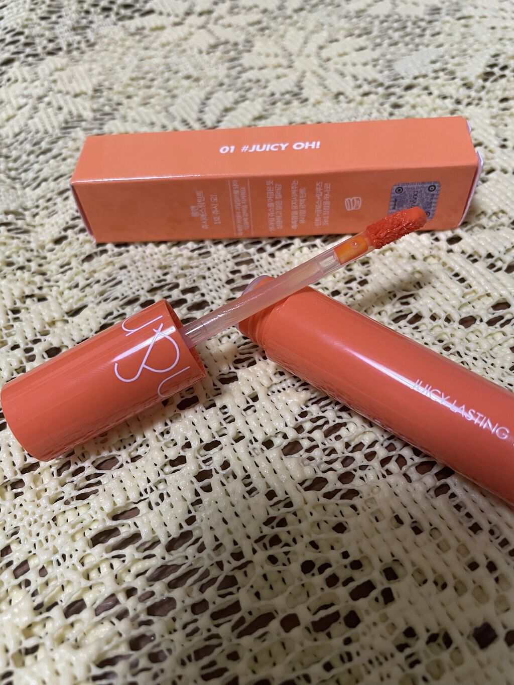 ジューシーラスティングティント 01 ジューシーオー(JUCY OH)/rom&nd/リップティントを使ったクチコミ（1枚目）