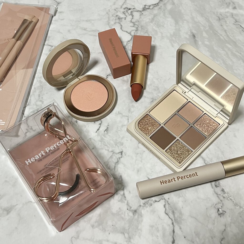 ドットオンムード グロウブラッシュ 02 Coral Breeze/Heart Percent/パウダーチークを使ったクチコミ（1枚目）