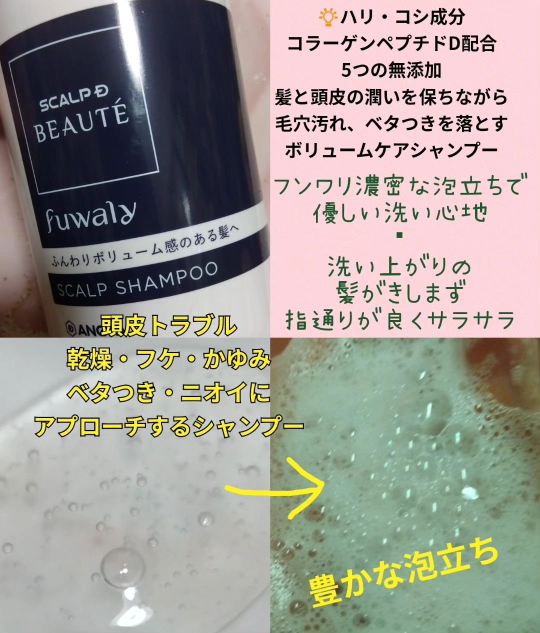 スカルプD ボーテ フワリー スカルプシャンプー／トリートメントパック/アンファー(スカルプD)/市販シャンプーを使ったクチコミ（2枚目）