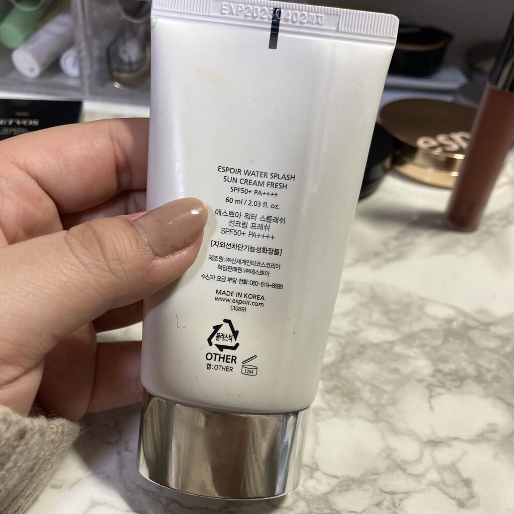 ウォータースプラッシュサンクリーム/espoir/日焼け止め・UVケアを使ったクチコミ（3枚目）