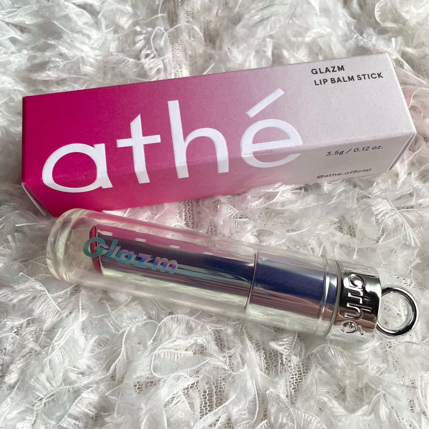 athé GLAZM LIP BALM STICKのクチコミ「パッケージも色もかわいい💘韓国リップ

athe
グレーズリップバーム
03 Attentio.....」（3枚目）