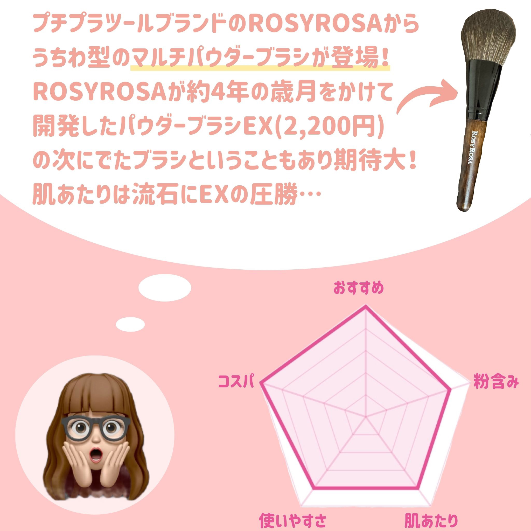 パウダーファンブラシ/ロージーローザ/メイクブラシを使ったクチコミ（2枚目）