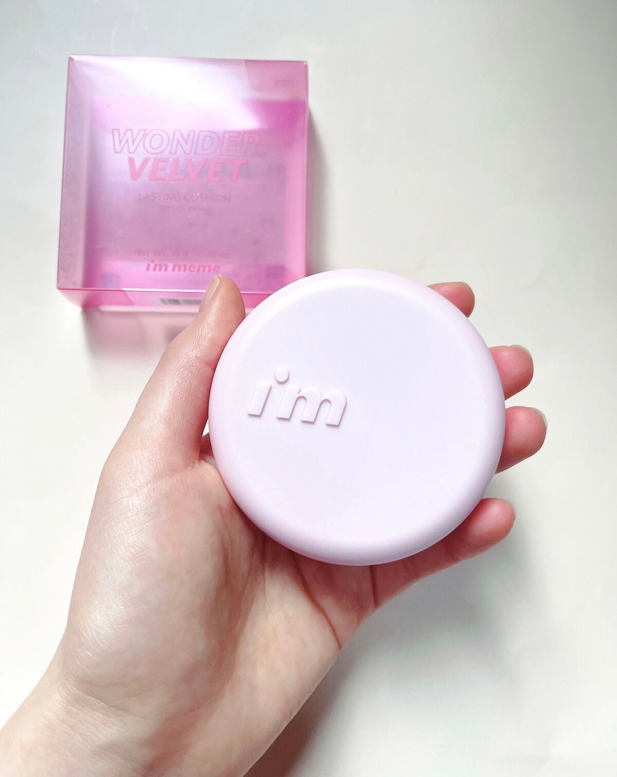 ワンダーベルベットラスティングクッション/i’m meme/クッションファンデーションを使ったクチコミ(2枚目)