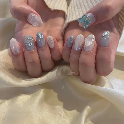#ジェルネイル,#ワンカラーネイル,#ニュアンスネイル,#うるうるネイル,#ちゅるんネイル,#シンプルネイル,#パーツネイル,#透け感ネイル,#クリアネイル,#ぷっくりネイル,#ちぐはぐネイル,#韓国ネイル,#きらきらネイル,#うるつやネイル,#フレンチガーリーネイル,#蝶々ネイル,#ミラーネイル,#ブルーネイルのネイルデザイン
