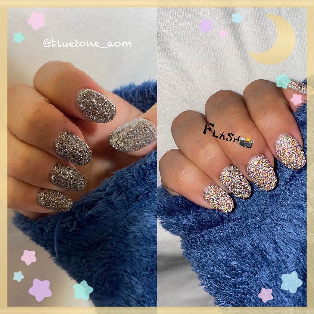 ⋆͛🦖⋆͛aomi on LIPS 「ネイルタウンフラッシュパウダーカラー:マルチグレーフラッシュパ..」(1枚目)