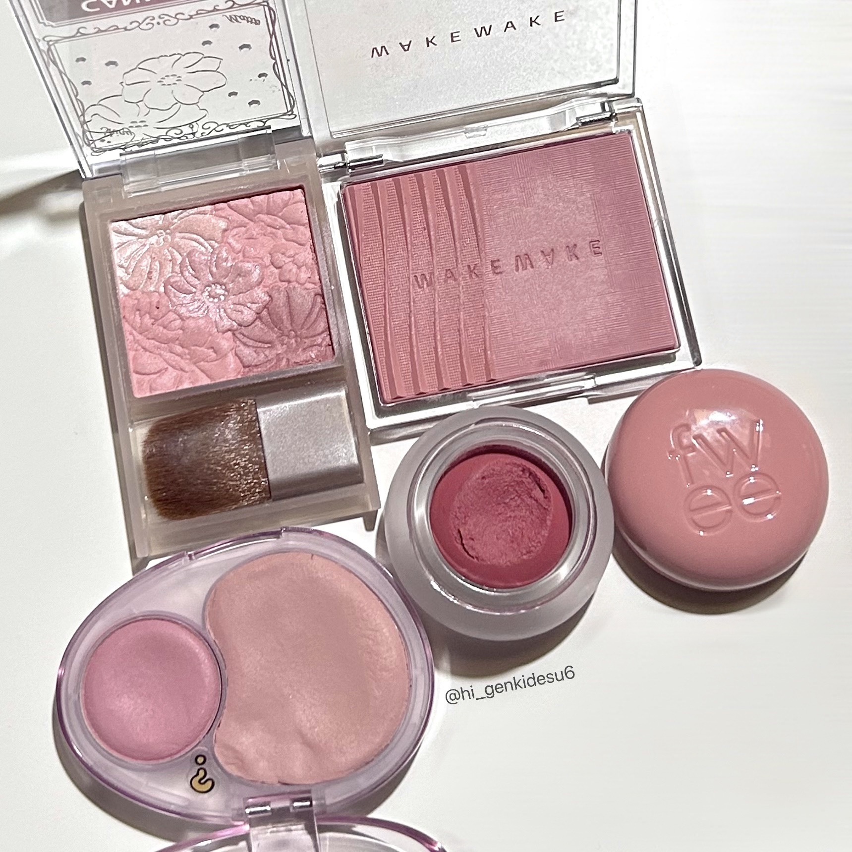 シアーレイヤリングデュアルブラッシャー 5. インディアローズ/wakemake/パウダーチークを使ったクチコミ（2枚目）