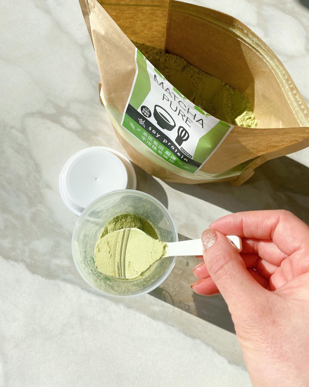 MATCHA PURE(プロテインパウダー)/ピュアパートナー/ソイプロテインを使ったクチコミ(2枚目)
