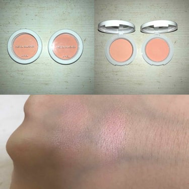 【A'PIEU Pastel Blusher 右から#OR01#OR02】
２つで1100円くらいで購入。こちらは２つ共ほーーーーーーんのりパールが入っているけど肌にのせたらすこしうるっと見えるくらいの