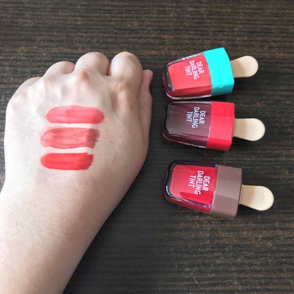 ディアダーリン ウォータージェルティント (アイスティント)/ETUDE/口紅を使ったクチコミ(3枚目)