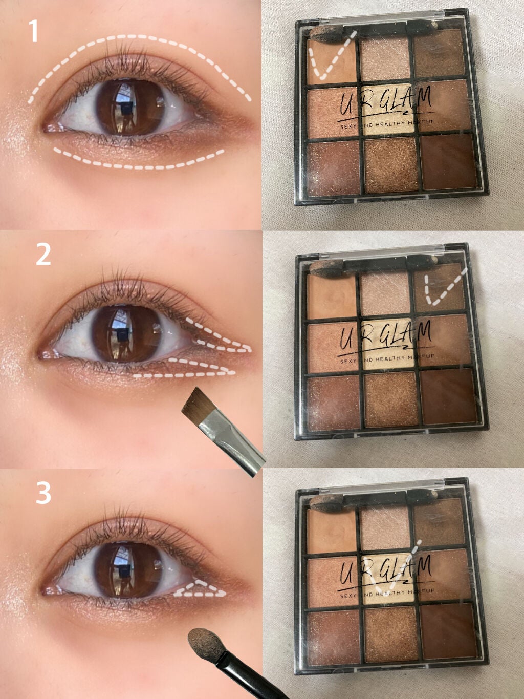 UR GLAM BLOOMING EYE COLOR PALETTE/U R GLAM/アイシャドウパレットを使ったクチコミ(2枚目)