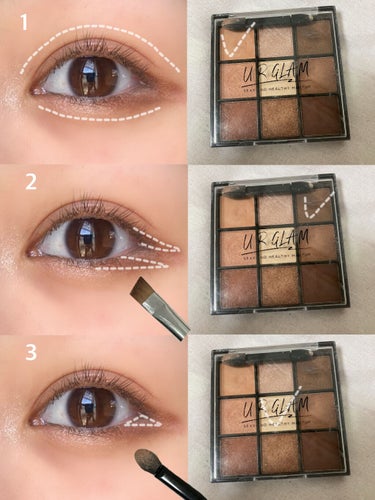 UR GLAM　BLOOMING EYE COLOR PALETTE 01/U R GLAM/アイシャドウパレットを使ったクチコミ（2枚目）