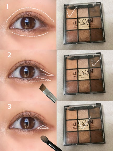 UR GLAM BLOOMING EYE COLOR PALETTE/U R GLAM/アイシャドウパレットを使ったクチコミ(2枚目)