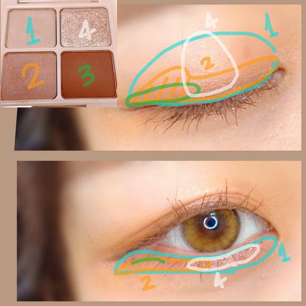 ヌードロップアイシャドウパレット/HOLIKA HOLIKA/アイシャドウパレットを使ったクチコミ（3枚目）