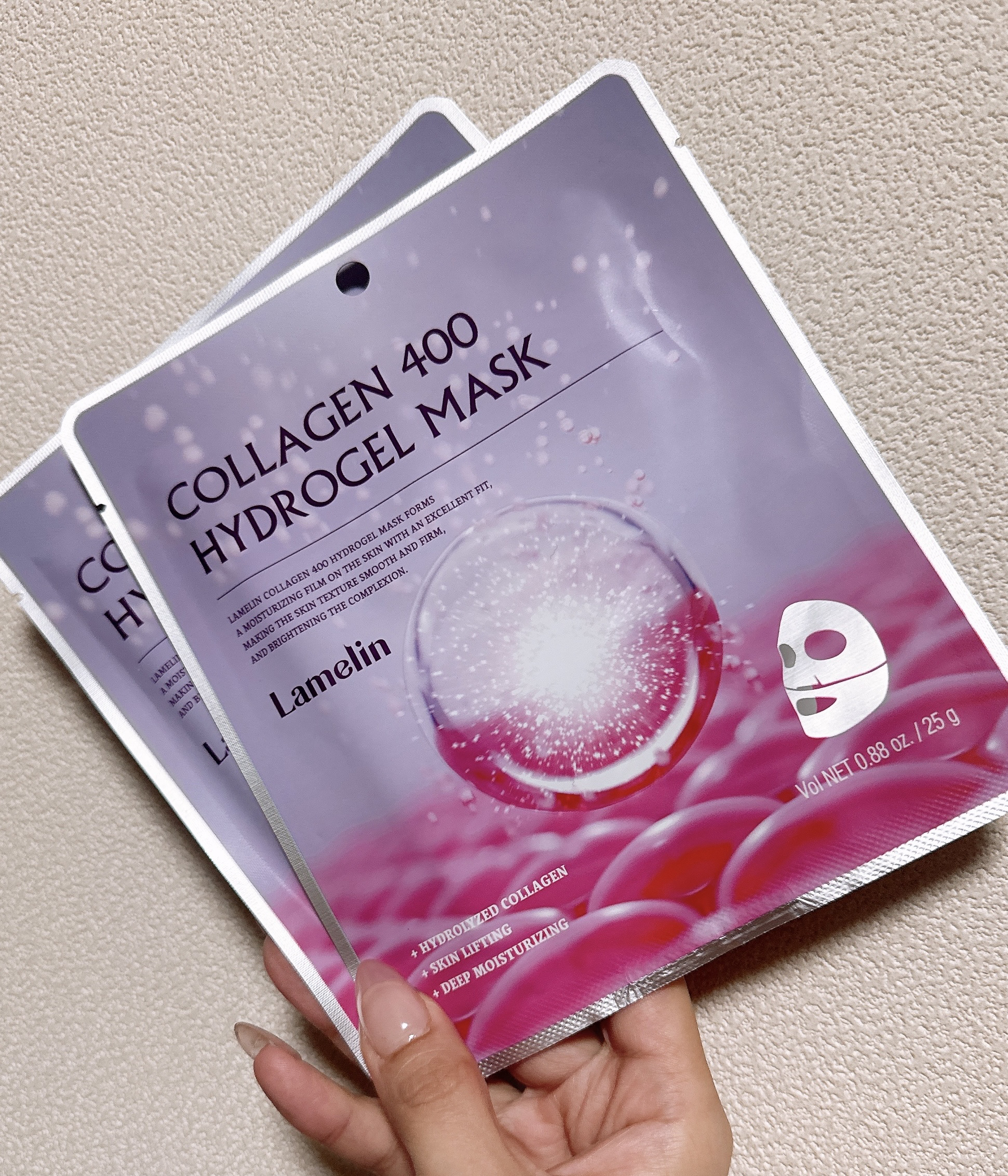 lamelin ラメリン コラーゲン 400 ハイドロゲル 30枚 試してみた】ラメリン コラーゲン 400 ハイドロジェルマスク Lamelinの