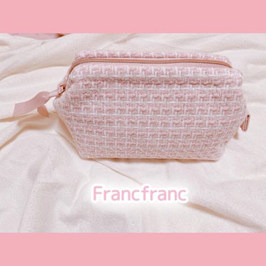 🎀コスメ好き🎀フォロバ100％ on LIPS 「【Francfranc】ツイードワイヤーポーチツイード素材に金..」（1枚目）