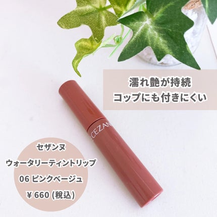 ウォータリーティントリップ 06 ピンクベージュ/CEZANNE/リップティントを使ったクチコミ(2枚目)