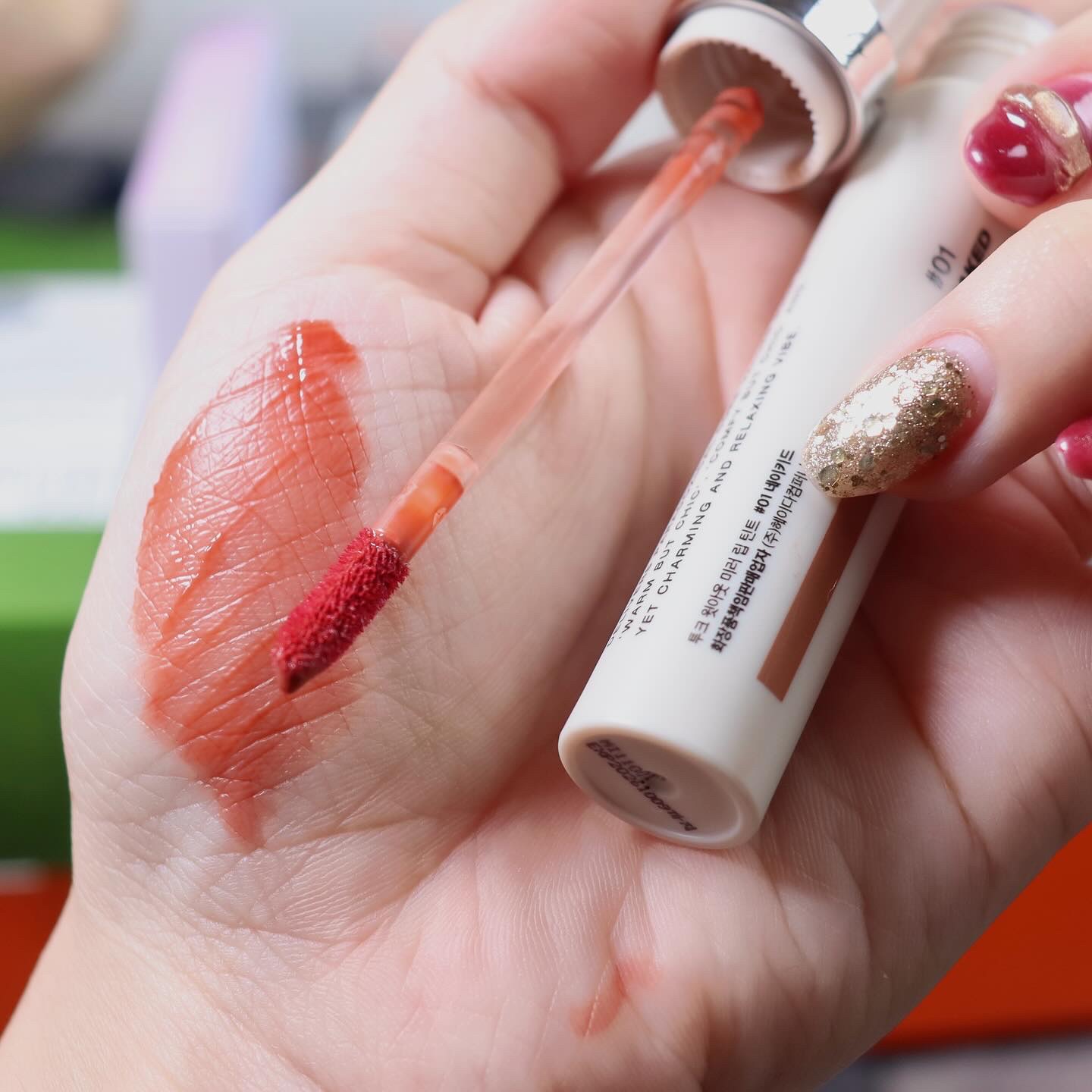 Tooq ニュークラシック ベルベット リップ ティントのクチコミ「tooq/ウィズアウトミラーリップティント #01 ネイキッド

桃リップほど桃色じゃないけど.....」（2枚目）