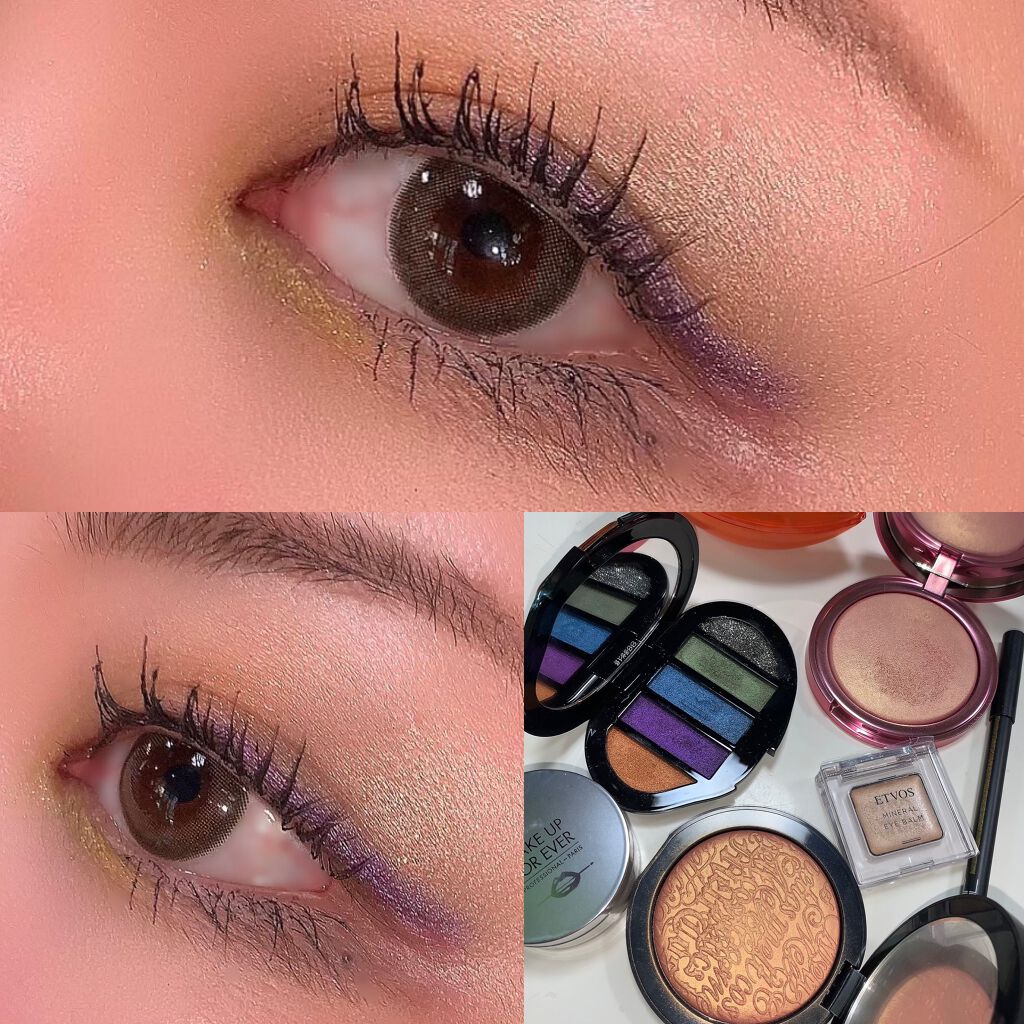 PAT McGRATH LABS SKIN FETISH: ULTRA GLOW HIGHLIGHTER のクチコミ「＼イエベ春のパープル✖️イエロー メイク🌈／
マスク生活はカラーメイクが楽しい！
 #マスク盛.....」（1枚目）