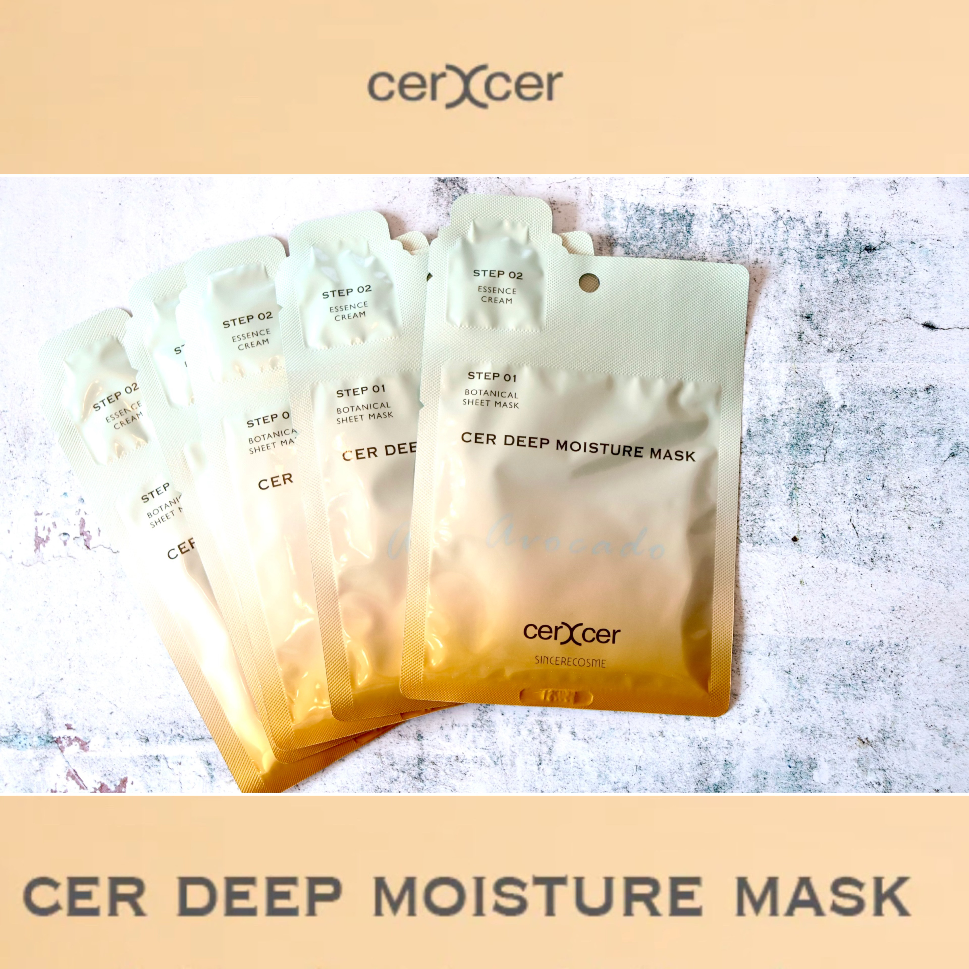 ディープモイスチャー マスク　(ケアクリーム付き) 5枚入（箱あり）/cerXcer/シートマスク・パックを使ったクチコミ（1枚目）