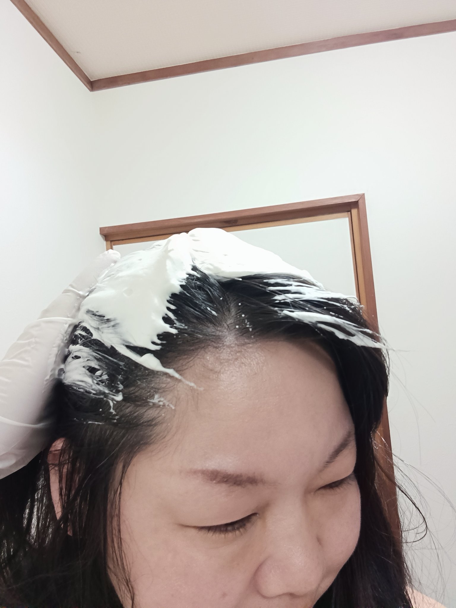 泡クリームカラー 5A ダークアッシュ/ビゲン/ヘアカラーを使ったクチコミ（3枚目）