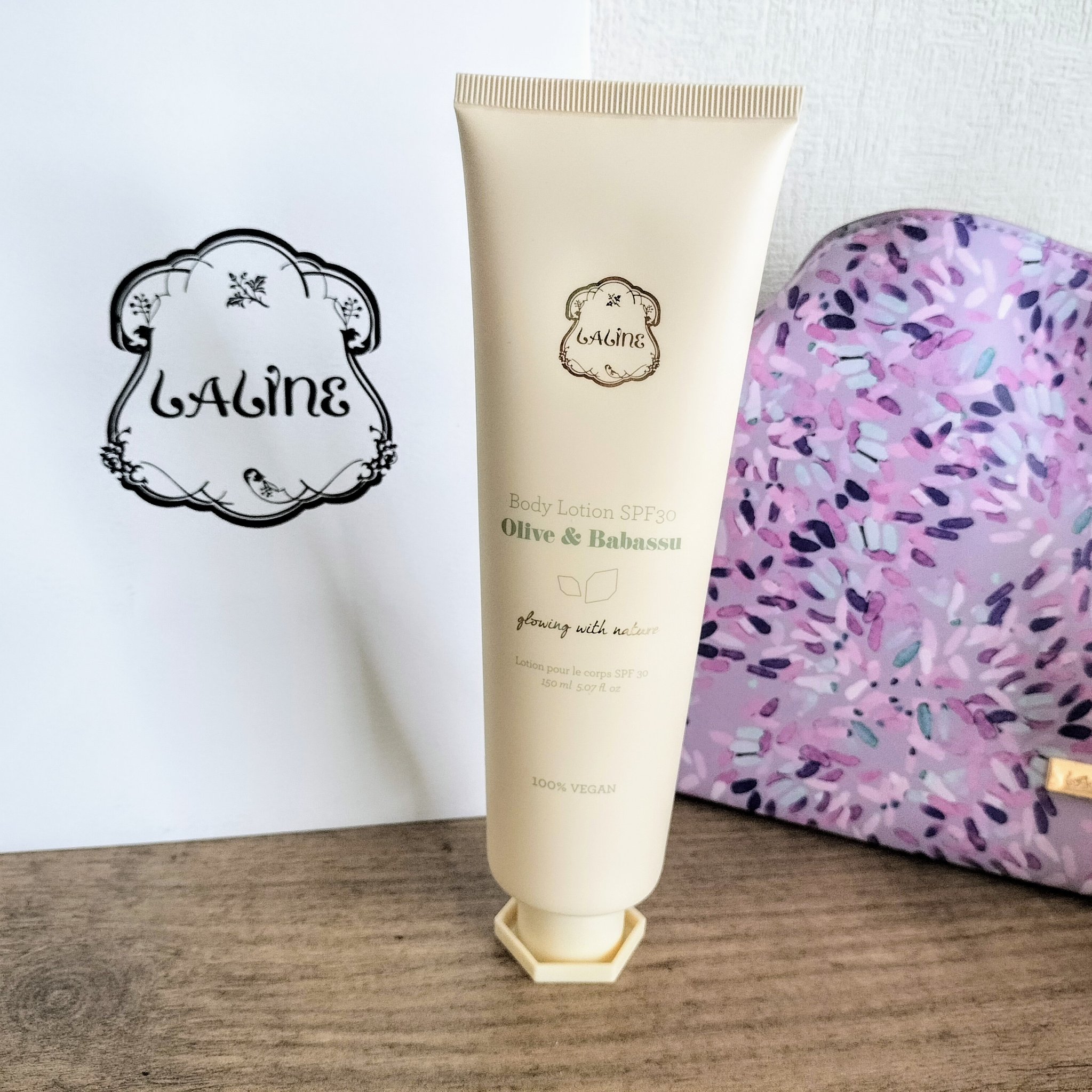 ボディローション Laline 試してみた】オリーブ＆ババス ボディローションSPF30 Lalineの