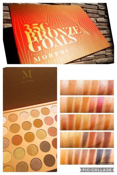 Morphe 35G BRONZE GOALSのクチコミ「💛💙💛MORPHE  ＜35G  BRONZE  GOALS＞💛💙💛
☝スウォッチしました🎵☝.....」（1枚目）